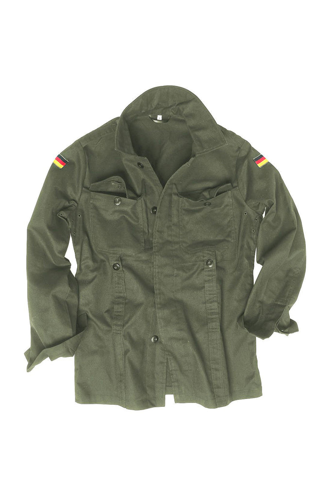 Vintage German Military Green Army Jacket with Flag