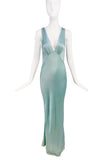 Ghost Sea Foam Green Turquoise Satin Silk Bias Cut Slip Dress Gown Galliano Style