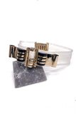 Gianfranco Ferré Gold and Lucite Sculptural "Futuristic Art Deco" Belt