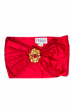 Gianfranco Ferré Red Bow Corset Gold Broach Top / Belt
