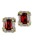 Gianfranco Ferré Ruby Red Square Cut Crystal Framed Earrings