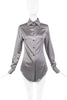Gianfranco Ferré Grey Silver Longsleeve Collar Button Down Shirt Top