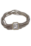 Gianfranco Ferre Silver Metallic Huge Square Diamond Choker Necklace