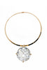 Vintage Gold Giant 3D Diamond Necklace