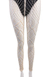 Gigi K. Designer Ivory Crochet Fishnet Thigh Highs & Legging Tights