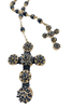 Givenchy Jet Black Couture Craftsman Extra Long Rosary Cross Necklace Spring 2016 Runway