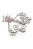 Givenchy Silver Floral Trapeze Earrings with Crystals