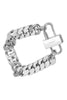 Givenchy Silver Metal Curb Chain Logo Clasp Bracelet