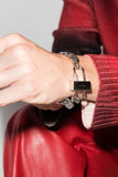 Givenchy Silver Metal Curb Chain Logo Clasp Bracelet