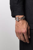 Givenchy Silver Metal Curb Chain Logo Clasp Bracelet