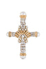 Givenchy Gold Diamond and Pearl Logo Cross Necklace