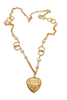 Givenchy Gold Pearl and Logo Charms Necklace with Logo Heart Pendant