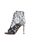 Givenchy Black and White Lace Peep-Toe Heeled Boot Shoes Size 11