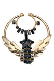 Givenchy Gold Black Crystal Small Nose Ring Piercing Fall 2012 Runway
