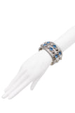 Givenchy Aquamarine Blue Crystal Silver Spike Bracelet Cuff