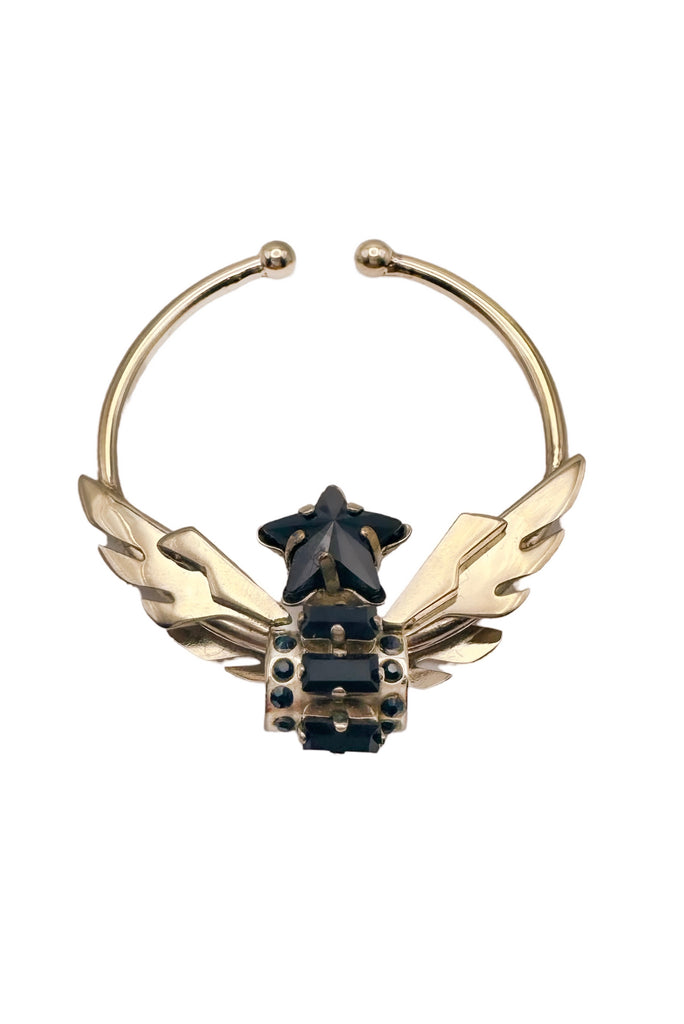 Givenchy Gold Black Crystal Star Nose Ring Piercing Fall 2012 Runway