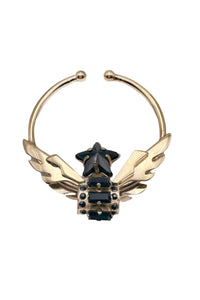Givenchy Gold Black Crystal Star Nose Ring Piercing Fall 2012 Runway