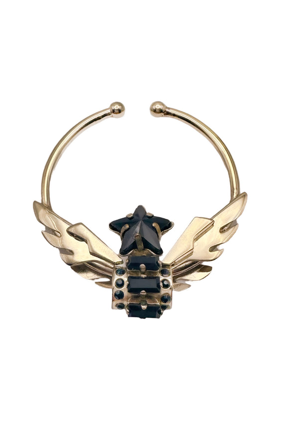 Givenchy Gold Black Crystal Star Nose Ring Piercing Fall 2012 Runway