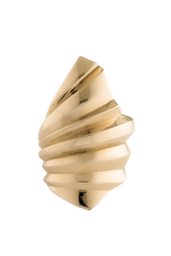 Givenchy Gold Sculptural Pleated Huge Cuff Bracelet