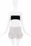 Givenchy White Ivory Ruched Ruffle Mini Skirt