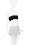 Givenchy White Ivory Ruched Ruffle Mini Skirt
