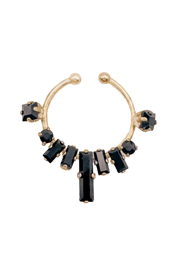 Givenchy Gold Black Crystal Small Nose Ring Piercing Fall 2012 Runway