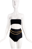Vintage Gold Interlocked Rope Chain Chanel Style Double Chain Belt