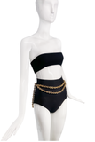 Vintage Gold Interlocked Rope Chain Chanel Style Double Chain Belt