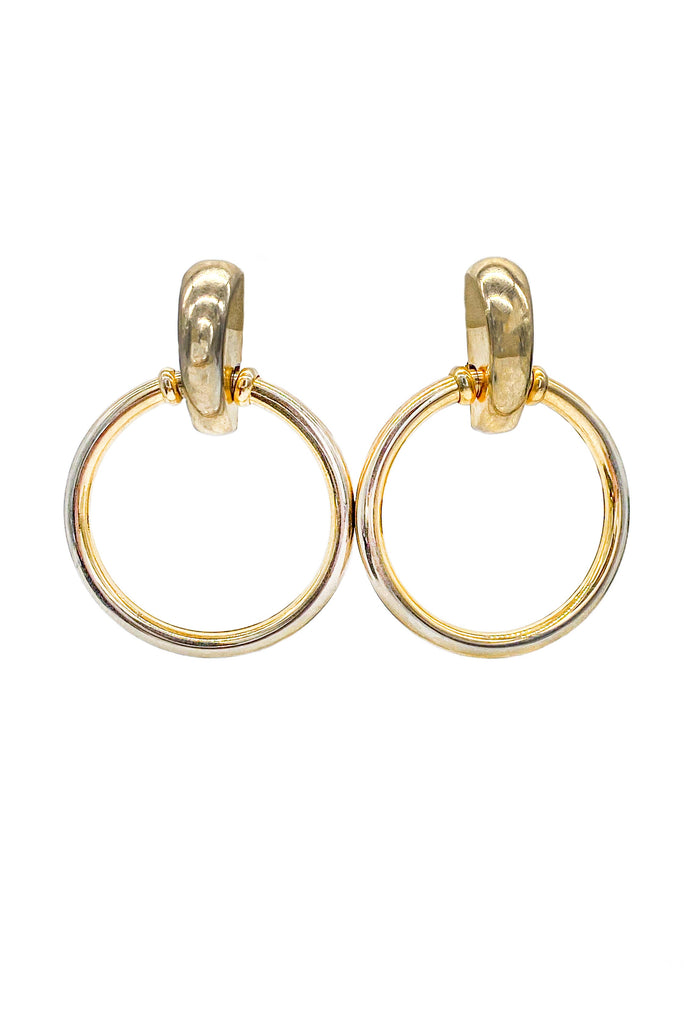 Vintage Gold "Door Knocker" Large Hoop Earrings