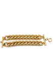Vintage Gold Double Chain and Bar Bracelet