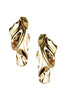 Vintage Gold Metal Sculptural Wavy Earrings