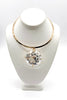 Vintage Gold Giant 3D Diamond Necklace