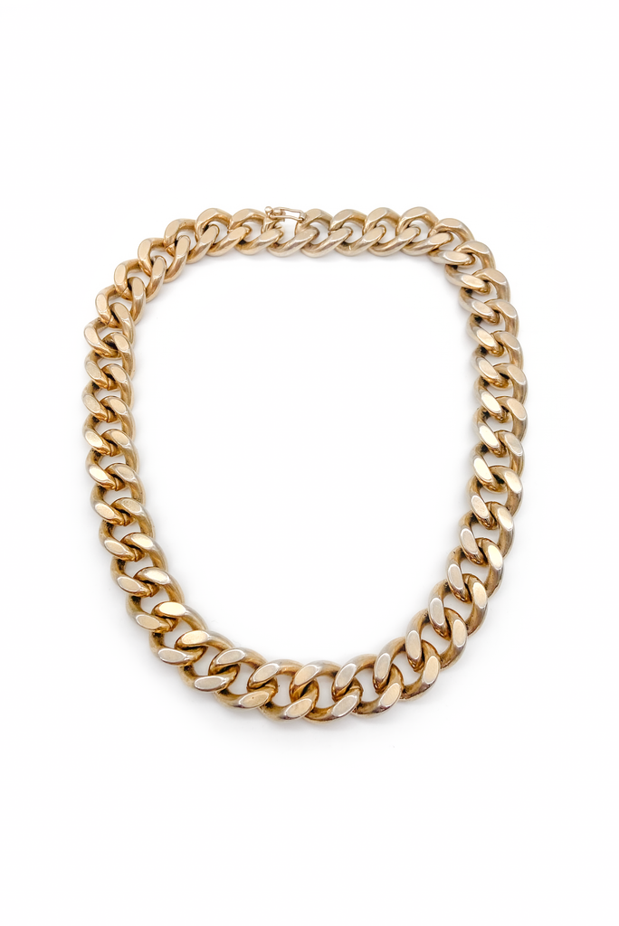 Vintage Gold Thick Short Casio Chain Necklace
