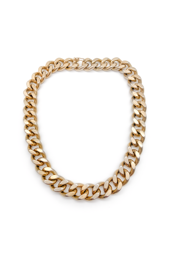 Vintage Gold Thick Short Casio Chain Necklace