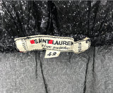 Saint Laurent Rive Gauche Metallic Ruffle Off the Shoulder Blouse