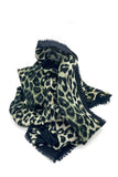 Vintage Leopard Print Scarves - Military Green, Brown and Blue&Gray&Black