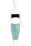 Gucci 90's by Tom Ford Low Waist Sea Foam Turquoise Pencil Skirt