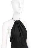 Gucci by Tom Ford Black Silk Jersey Halterneck Gown Dress
