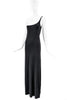 Gucci Black One Shoulder Buckle Dress Gown