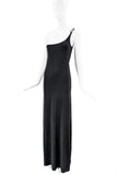 Gucci Black One Shoulder Buckle Dress Gown