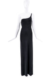 Gucci Black One Shoulder Buckle Dress Gown