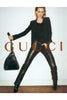 Gucci x Tom Ford Black Pants with Exaggerated Chrome Silver Zipper Details FW2001