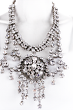Gucci Crystal Silver Oversized Hanging Necklace Runway Fall 2018