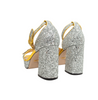Gucci Silver Glitter Gold Platform Sandal Shoes Size 39
