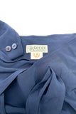 Gucci 1970's Vintage Navy Blue Silk Wrap and Tie Mini Skirt