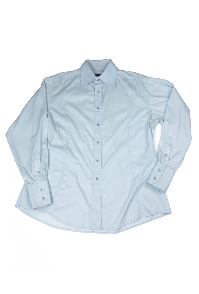 Gucci Menswear Blue Cotton Button-Up Shirt
