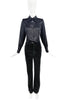 Gucci by Tom Ford Black Satin Silk Military Shirt Iconic 1996 Collection