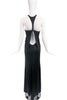 Gucci Black Jersey Cut-Out with Draped Back Dress Gown