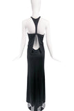 Gucci Black Jersey Cut-Out with Draped Back Dress Gown