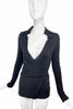 Gucci by Tom Ford Black Jersey Low Cut Wrap Top Fall 1996